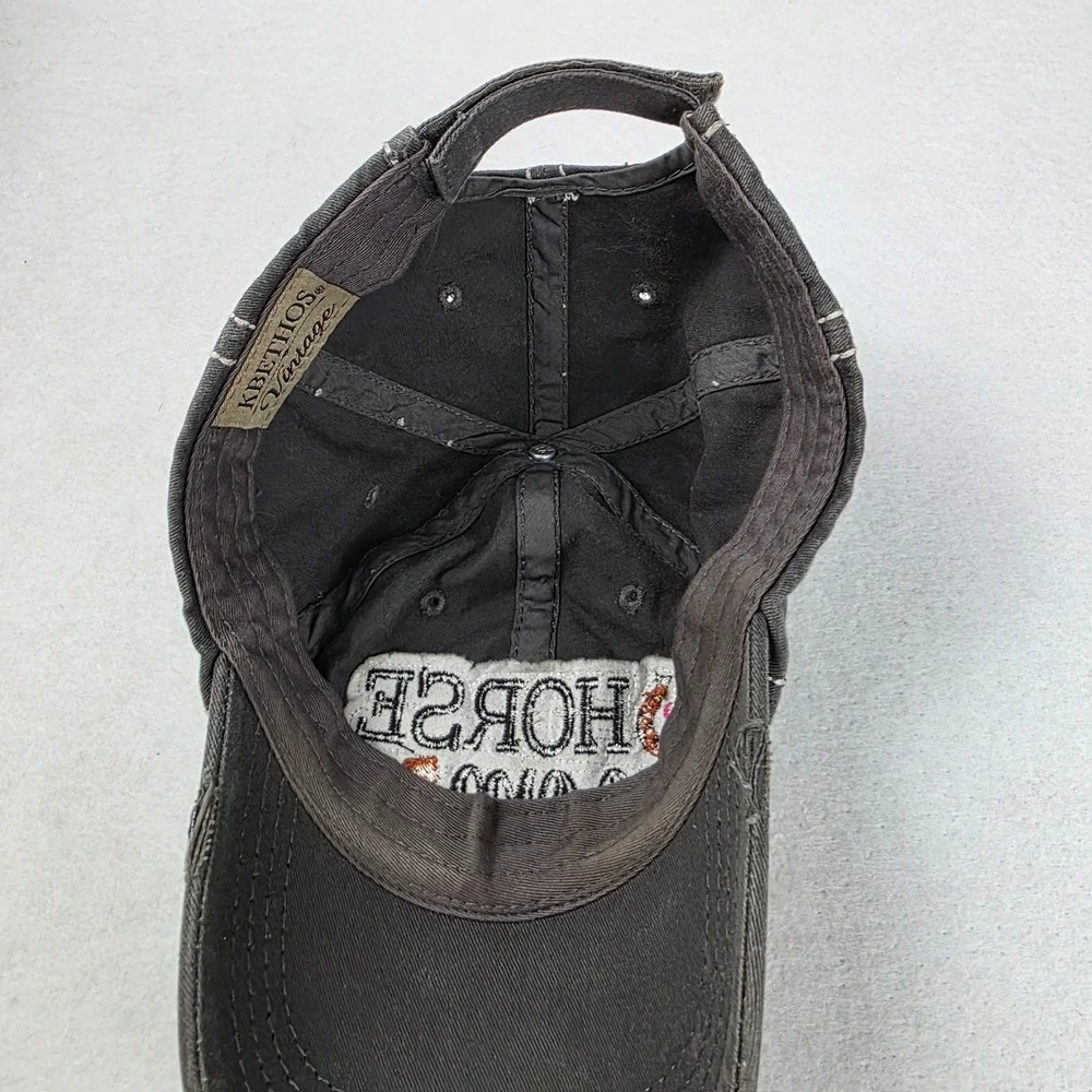 KBETHOS Vintage Horse Mom Distressed Baseball Cap Charcoal Gray Adjustable Hat